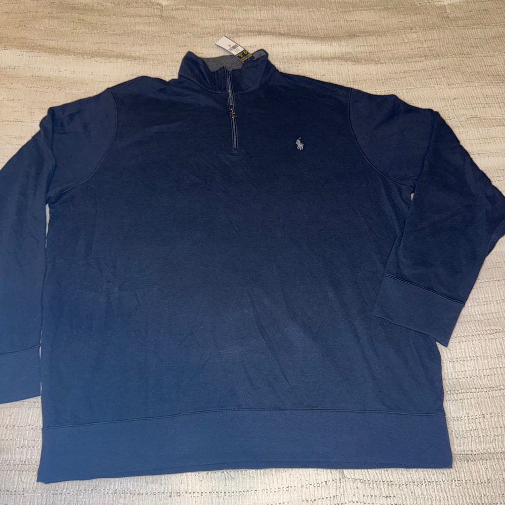 Polo Ralph Lauren Performance Mens XL Quarter Zip Pullover Aviator Navy